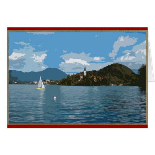 Zeilboot op het meer van Bled, Slovenië