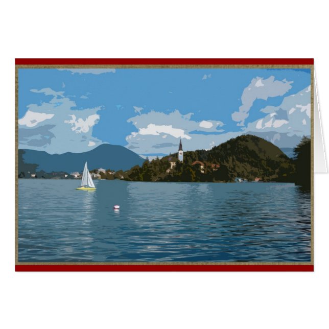 Zeilboot op het meer van Bled, Slovenië (Voorkant Horizontaal)