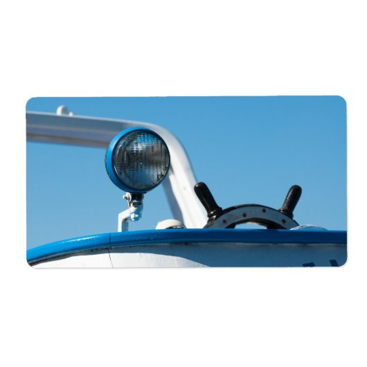Zeilboot op het vliegwiel etiket (Voorkant)