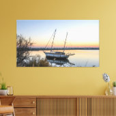 zeilboot op het waterlichaam "Plan d'eau du Vidour Canvas Afdruk (Insitu (Woonkamer))