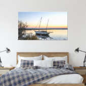 zeilboot op het waterlichaam "Plan d'eau du Vidour Canvas Afdruk (Insitu (Slaapkamer))