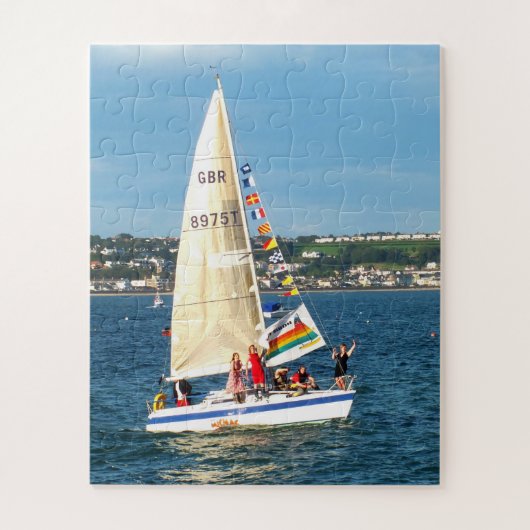 Zeilboot op Jersey Legpuzzel (Verticaal)