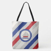 Zeilboot op Klassieke Stripes Bag Tote Bag (Achterkant)
