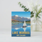 Zeilboot op Lake Wanaka Nieuw-Zeeland Briefkaart (Staand voorkant)