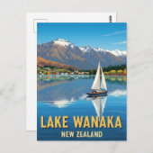 Zeilboot op Lake Wanaka Nieuw-Zeeland Briefkaart (Voorkant / Achterkant)