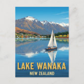 Zeilboot op Lake Wanaka Nieuw-Zeeland Briefkaart (Voorkant)
