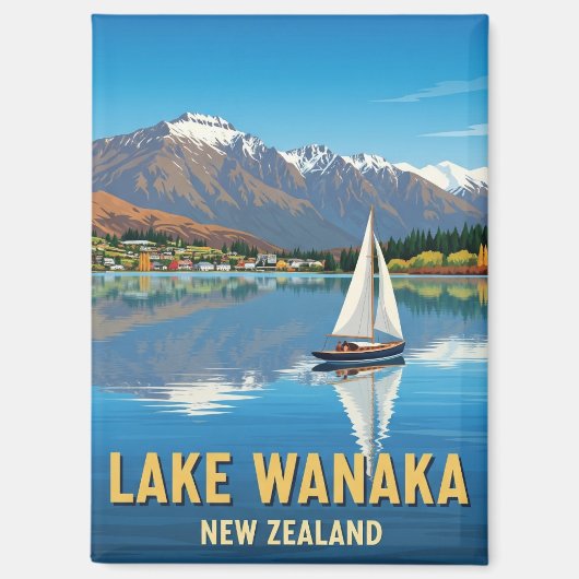 Zeilboot op Lake Wanaka Nieuw-Zeeland Magneet (Voorkant)