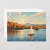 Zeilboot op Lake Winnipesaukee Travel Briefkaart (Voorkant / Achterkant)