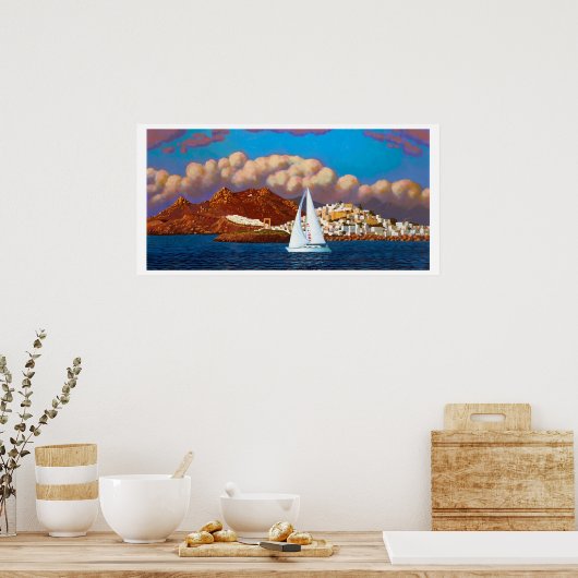 Zeilboot op Naxos Poster (Keuken)
