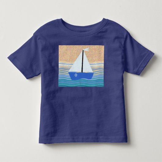 Zeilboot op oceaan golven kinder shirts (Voorkant)