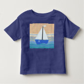 Zeilboot op oceaangolven kinder shirts (Voorkant)
