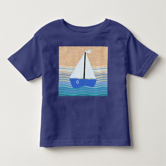 Zeilboot op oceaangolven kinder shirts (Voorkant)