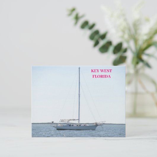 Zeilboot op Ocean Key West Florida Briefkaart (Staand voorkant)
