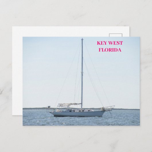 Zeilboot op Ocean Key West Florida Briefkaart (Voorkant / Achterkant)