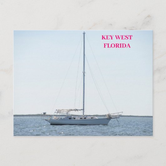 Zeilboot op Ocean Key West Florida Briefkaart (Voorkant)