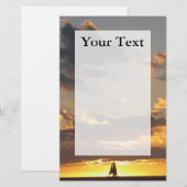 Zeilboot op papier voor zonsondergang (Voorkant / Achterkant)