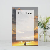 Zeilboot op papier voor zonsondergang (Staand voorkant)