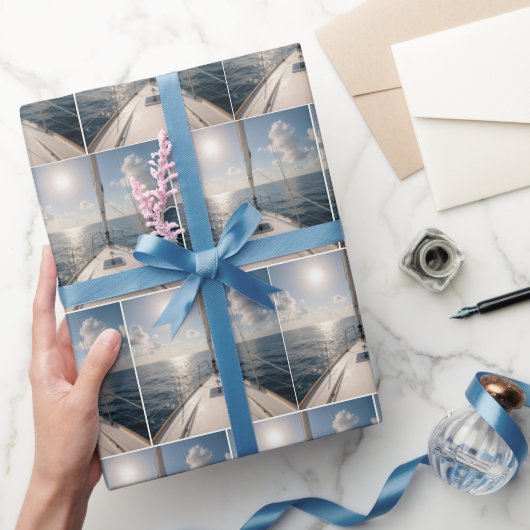 Zeilboot op rustig oceaanwater cadeaupapier (Geschenken)