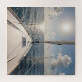Zeilboot op rustig oceaanwater legpuzzel (Horizontaal)