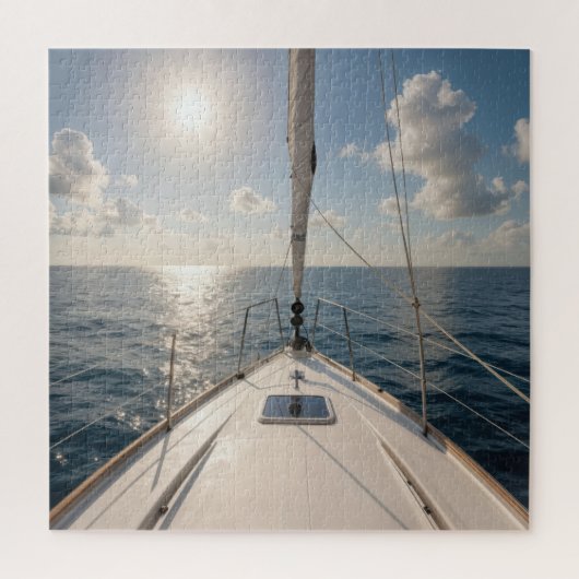 Zeilboot op rustig oceaanwater legpuzzel (Verticaal)