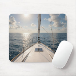 Zeilboot op rustig oceaanwater muismat