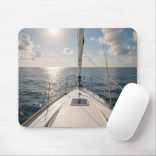 Zeilboot op rustig oceaanwater muismat