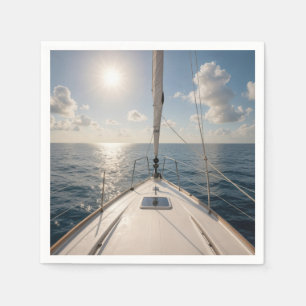 Zeilboot op rustig oceaanwater servet