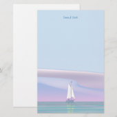 Zeilboot op rustig water briefpapier (Voorkant / Achterkant)