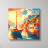 Zeilboot op rustig water canvas afdruk (Voorkant)