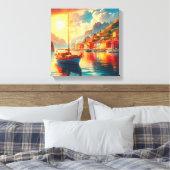 Zeilboot op rustig water canvas afdruk (Insitu (Slaapkamer))