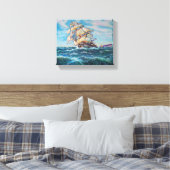 Zeilboot op ruw water, fijne kunst, 10x8 canvas afdruk (Insitu (Slaapkamer))