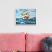 Zeilboot op ruw water, fijne kunst, 10x8 canvas afdruk (Insitu (Woonkamer))