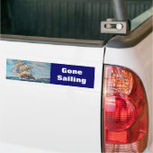Zeilboot op ruwe waterolie bumpersticker (Op Truck)