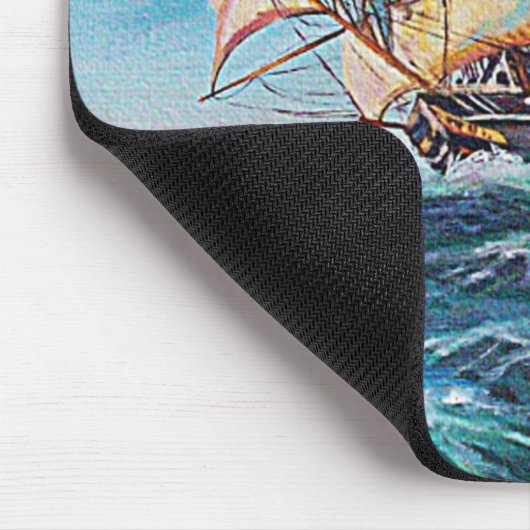 Zeilboot op ruwe waterolie muismat (Hoek)