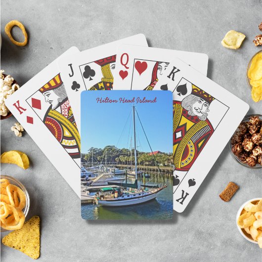 Zeilboot op Shelter Cove Marina Hilton Head Island Pokerkaarten