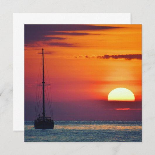 Zeilboot op Sunrise Kaart (Voorkant / Achterkant)