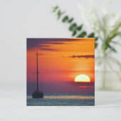 Zeilboot op Sunrise Kaart (Staand voorkant)