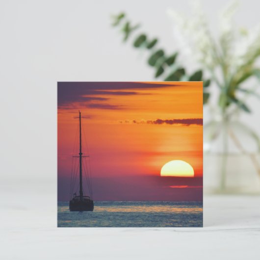 Zeilboot op Sunrise Kaart (Staand voorkant)