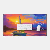 Zeilboot op Sunset Bureaumat (Keyboard & Muis)