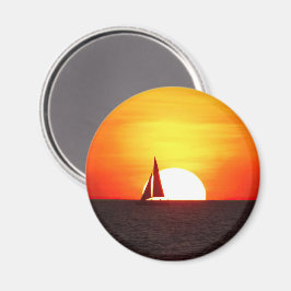 Zeilboot op Sunset Magneet