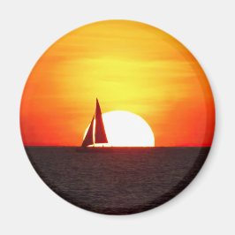 Zeilboot op Sunset Magneet