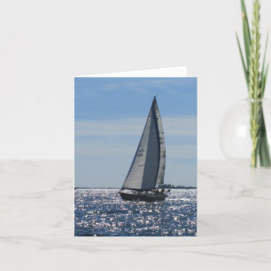 Zeilboot op Sunset Note Card  Bedankkaart