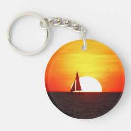Zeilboot op Sunset Sleutelhanger