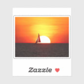 Zeilboot op Sunset Sticker (Vel)