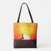 Zeilboot op Sunset Tote Bag (Achterkant)