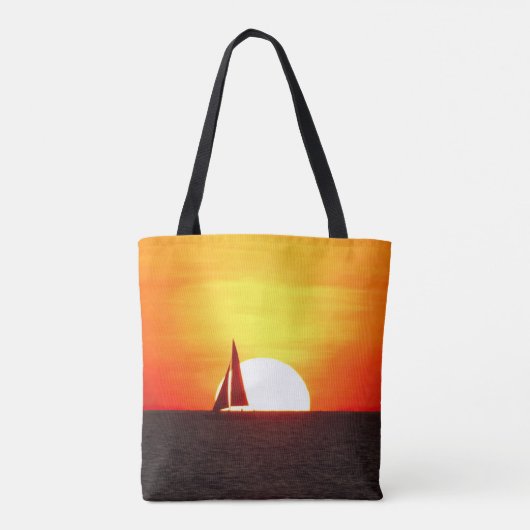 Zeilboot op Sunset Tote Bag (Achterkant)