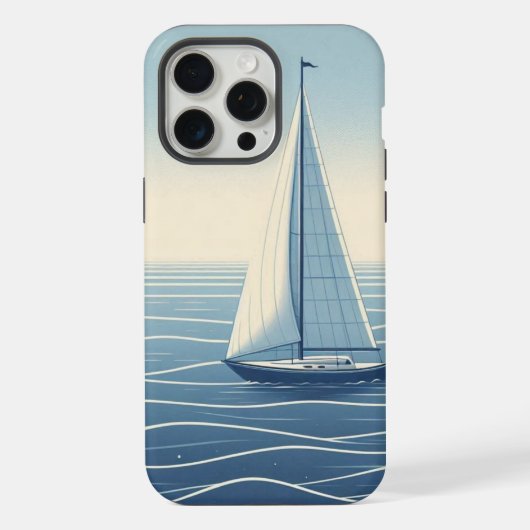 Zeilboot op volle zee iPhone hoesje (Achterkant)