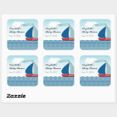 Zeilboot op water Het is een jongen, een Baby show Vierkante Sticker (Vel)