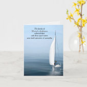 Zeilboot Op Water voor Sympathie Dank u kaart (Gele Bloem)