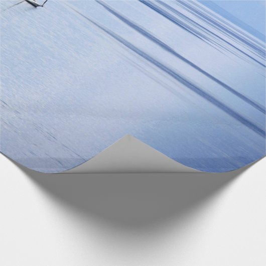 Zeilboot op zee, Nautisch, blauw waterhemel Cadeaupapier (Hoek)
